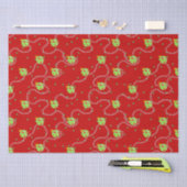 クリスマスガーランドとオーナメント_red 薄葉紙 (クラフト)