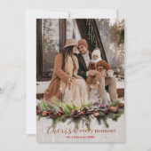 クリスマスガーランドと射撃、 発砲スターズ シーズンカード (正面)