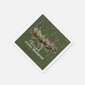 クリスマスガーランドと射撃、 発砲スターズ スタンダードカクテルナプキン (角)