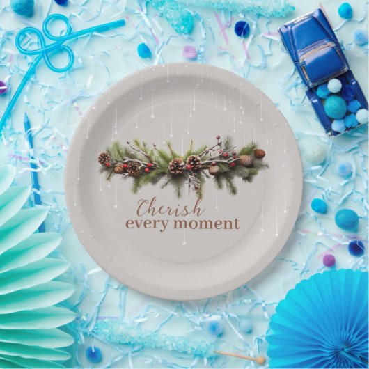 クリスマスガーランドと射撃、 発砲スターズ ペーパープレート (パーティー)