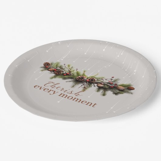 クリスマスガーランドと射撃、 発砲スターズ ペーパープレート (アングル)