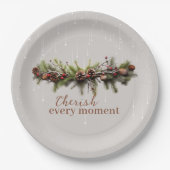 クリスマスガーランドと射撃、 発砲スターズ ペーパープレート (正面)