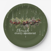 クリスマスガーランドと射撃、 発砲スターズ ペーパープレート (正面)