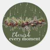 クリスマスガーランドと射撃、 発砲スターズ ラウンドシール (正面)