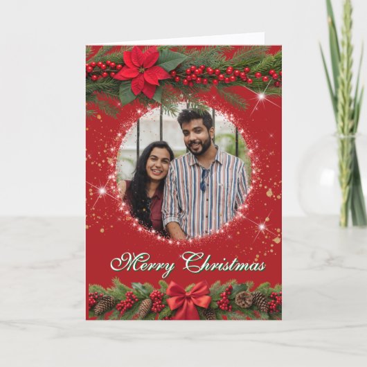 クリスマスガーランドの写真 シーズンカード (正面)