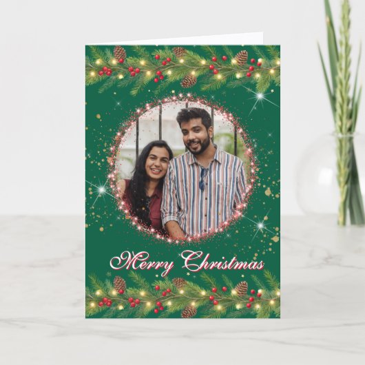 クリスマスガーランドの写真 シーズンカード (正面)