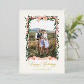 クリスマスガーランドの写真 箔シーズンカード (立ち正面)