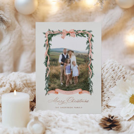 クリスマスガーランドの写真 箔シーズンカード