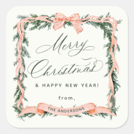 クリスマスガーランドクリスマスフレーム スクエアシール