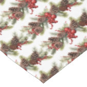 クリスマスガーランドパインコーンレッドベリーホリー テーブルクロス (アングル)