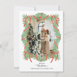 クリスマスガーランドフレームメッセージプレースホルダーフォト シーズンカード