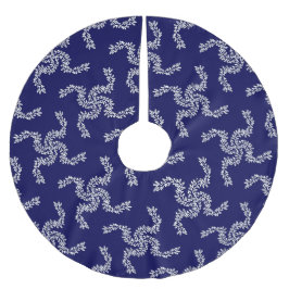 クリスマスガーランドブルー，クリスマスデコレーション，クリスマス ブラッシュドポリエステルツリースカート