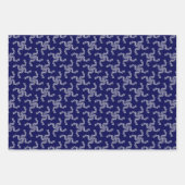 クリスマスガーランドブルー，クリスマスデコレーション，クリスマス ラッピングペーパーシート (正面2)