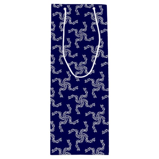 クリスマスガーランドブルー，クリスマスデコレーション，クリスマス ワインギフトバッグ (正面)