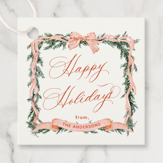 クリスマスガーランドホリデーフレームギフトラベル フェイバータグ (正面)