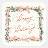 クリスマスガーランドホリデーフレーム スクエアシール (正面)