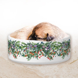 クリスマスガーランドリースフローラパインベリーペット ボウル