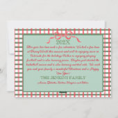 クリスマスガーランドレッドリボングリーンギンガム シーズンカード (裏面)