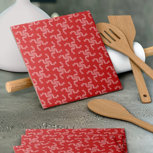 クリスマスガーランドレッド、クリスマスデコレーション、クリスマス タイル