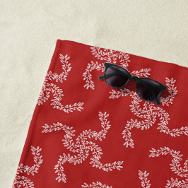 クリスマスガーランドレッド、クリスマスデコレーション、クリスマス ビーチタオル