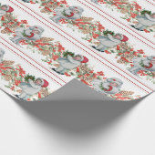 クリスマスガーランドヴィンテージガールピネコーンベリー ラッピングペーパー (角)