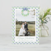 クリスマスガーランド沿岸ヴィンテージフォトホリデー シーズンカード (スタンド正面)