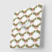 **クリスマスガーランド**クリスマス時計 スクエア壁時計 (傾斜)