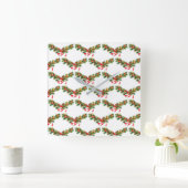 **クリスマスガーランド**クリスマス時計 スクエア壁時計 (ホーム)