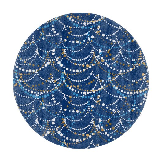 クリスマスガーランド:フェスティバルのシームレスなパターン カッティングボード (正面)