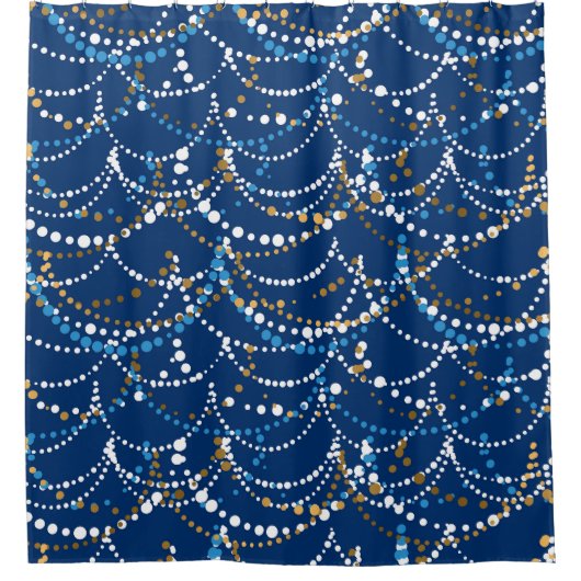 クリスマスガーランド：フェスティバルのシームレスなパターン シャワーカーテン (正面)