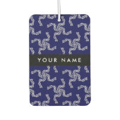 クリスマスガーランド，ブルー，あなたの名前，パーソナライズ カーエアーフレッシュナー (正面)