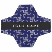 クリスマスガーランド,ブルー,あなたの名前,パーソナライズ サッカーボール (フラット)