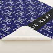 クリスマスガーランド，ブルー，あなたの名前，パーソナライズ シェルパブランケット (3/4)