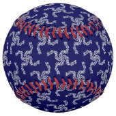 クリスマスガーランド，ブルー，あなたの名前，パーソナライズ ソフトボール (正面)