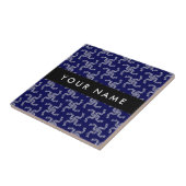 クリスマスガーランド,ブルー,あなたの名前,パーソナライズ タイル (側面)