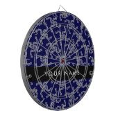 クリスマスガーランド，ブルー，あなたの名前，パーソナライズ ダーツボード (正面左)