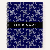 クリスマスガーランド,ブルー,あなたの名前,パーソナライズ ノートブック (正面)