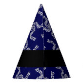 クリスマスガーランド，ブルー，あなたの名前，パーソナライズ パーティーハット (裏面)