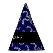 クリスマスガーランド，ブルー，あなたの名前，パーソナライズ パーティーハット (右)
