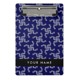 クリスマスガーランド，ブルー，あなたの名前，パーソナライズ ミニクリップボード