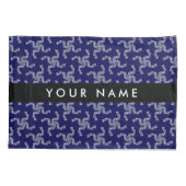 クリスマスガーランド,ブルー,あなたの名前,パーソナライズ 枕カバー (裏面)