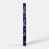 クリスマスガーランド，ブルー，あなたの名前，パーソナライズ SAMSUNG GALAXYケース (右側面)