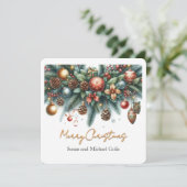 クリスマスガーランド 緑と金 シーズンカード (スタンド正面)