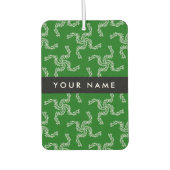 クリスマスガーランド,緑,あなたの名前,パーソナライズ カーエアーフレッシュナー (正面)