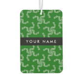 クリスマスガーランド,緑,あなたの名前,パーソナライズ カーエアーフレッシュナー (裏面)