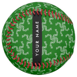 クリスマスガーランド，緑，あなたの名前，パーソナライズ ソフトボール