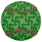 クリスマスガーランド,緑,あなたの名前,パーソナライズ ソフトボール (正面)