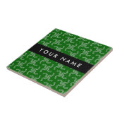 クリスマスガーランド，緑，あなたの名前，パーソナライズ タイル (側面)