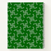 クリスマスガーランド，緑，あなたの名前，パーソナライズ ノートブック (裏面)