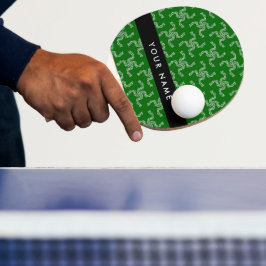 クリスマスガーランド，緑，あなたの名前，パーソナライズ 卓球ラケット